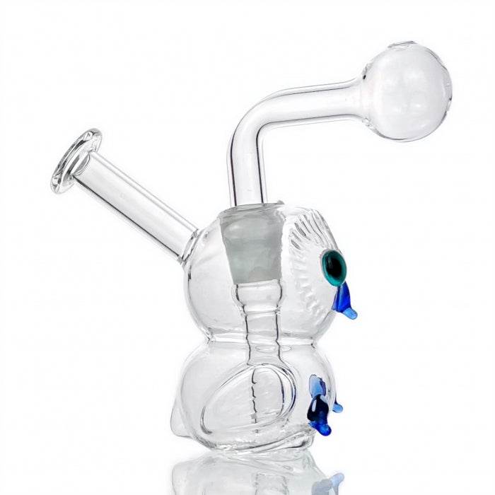 Owl Glass Bubbler Water Pipe 12cm