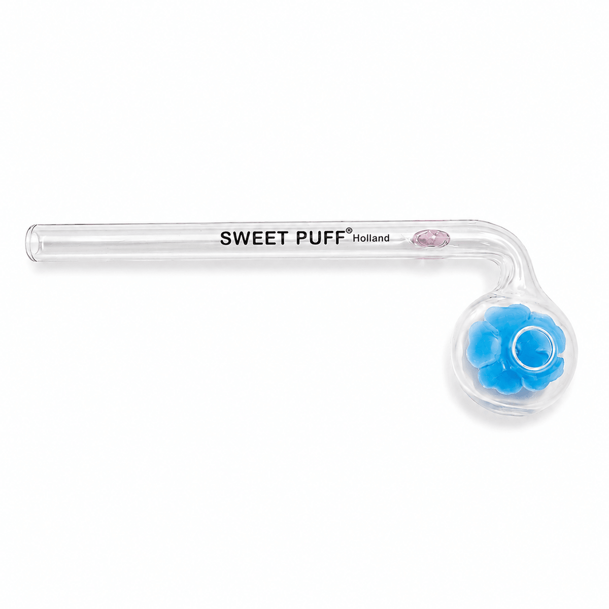 Flower Sweet Puff Glass Pipe 14cm Blue