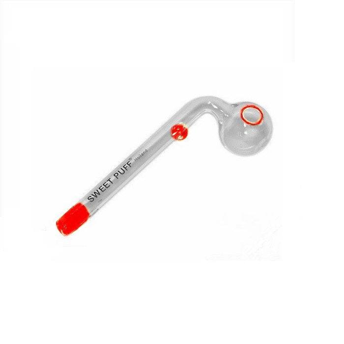 Sweet Puff Glass Pipe 12cm Amber