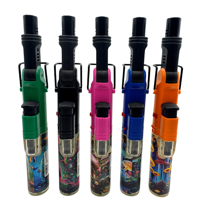 Mushroom Blowtorch with Rotating Head & Built-In Stand – Refillable Torch Flame