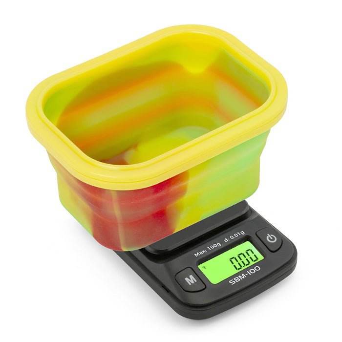On Balance Digital Scales With Rasta Silicone Collapsible Bowl 0.01g-100g
