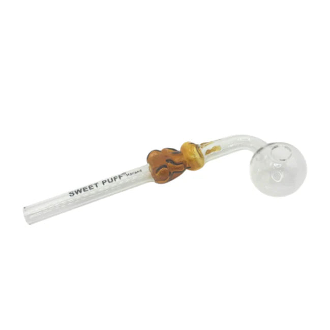 Bunny Sweet Puff Glass Pipe 14cm Amber