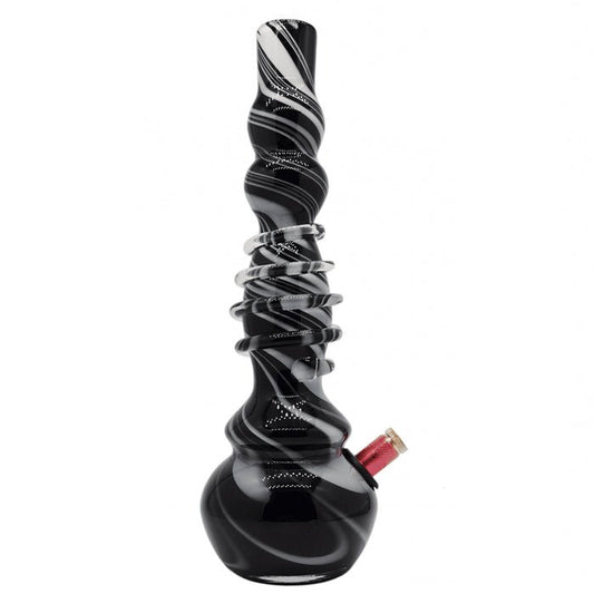 3G Black And White Swirl Glass Bong 30cm