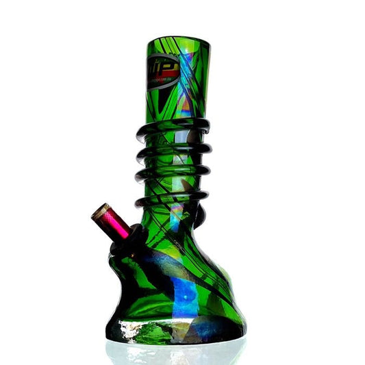 3G Green Swirl Glass Bong 21cm