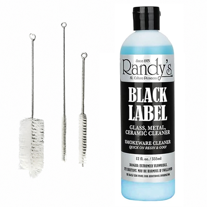 3pc Brush Kit + Randys 355ml Glass Pipe Cleaner Bundle
