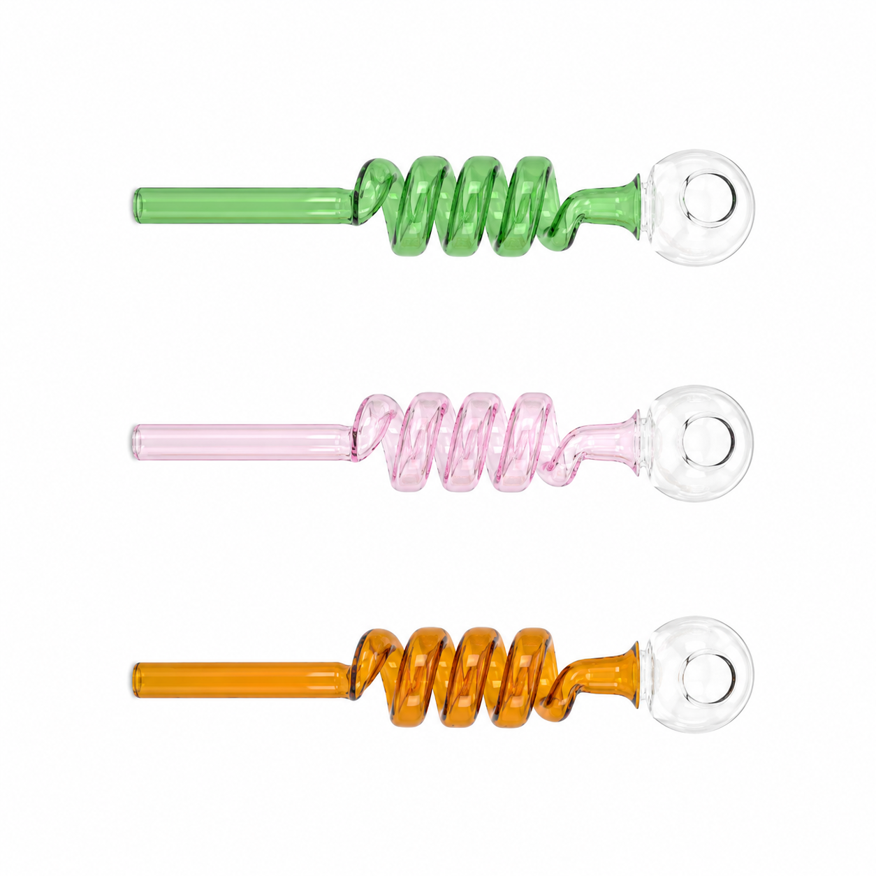 Curly Swirl Sweet Puff Glass Pipe 14cm