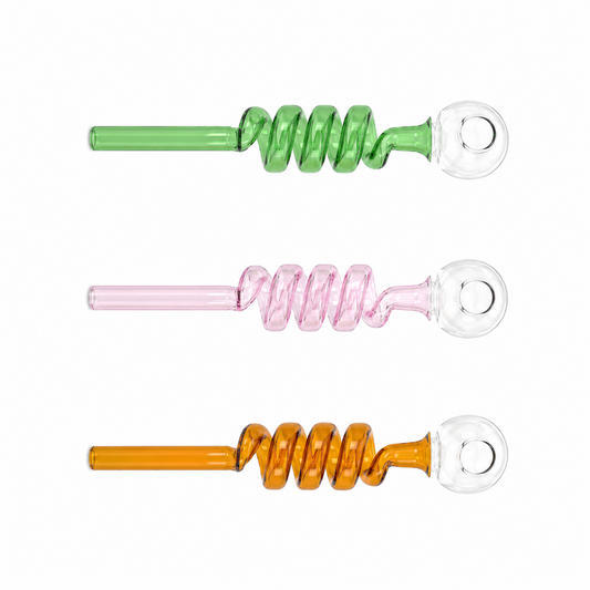 Curly Swirl Sweet Puff Glass Pipe 14cm