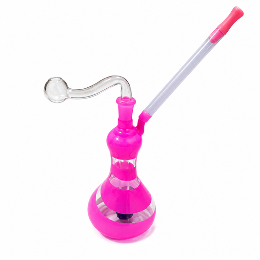Pink Vase Lamp Glass Water Pipe 14cm