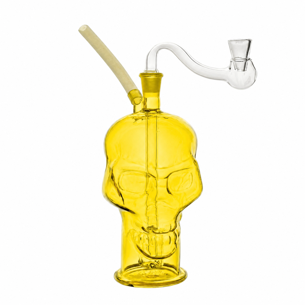 Skull Glass Bubbler Water Pipe 14cm