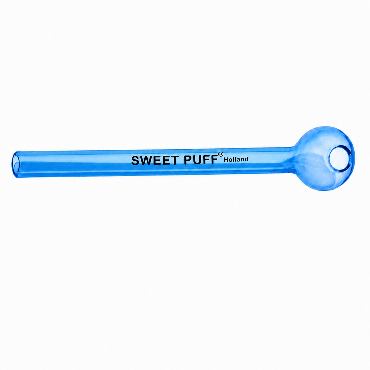 Full Colour Straight Sweet Puff Glass Pipe 12cm Blue