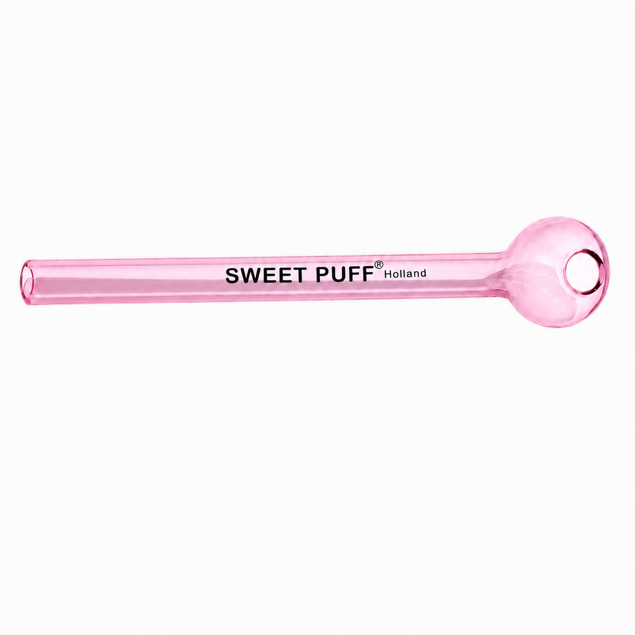 Full Colour Straight Sweet Puff Glass Pipe 12cm Pink
