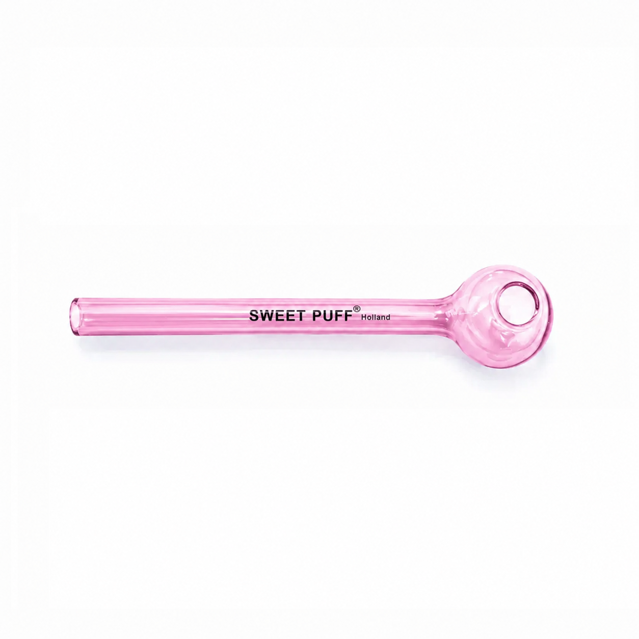 Full Colour Straight Sweet Puff Glass Pipe 14cm Pink