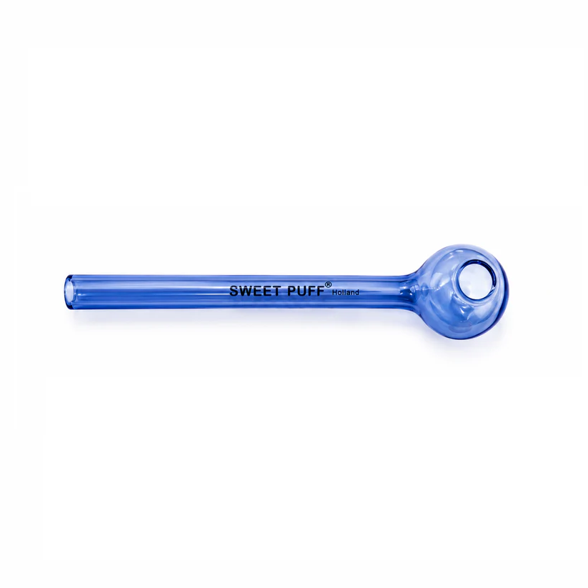 Full Colour Straight Sweet Puff Glass Pipe 14cm Blue