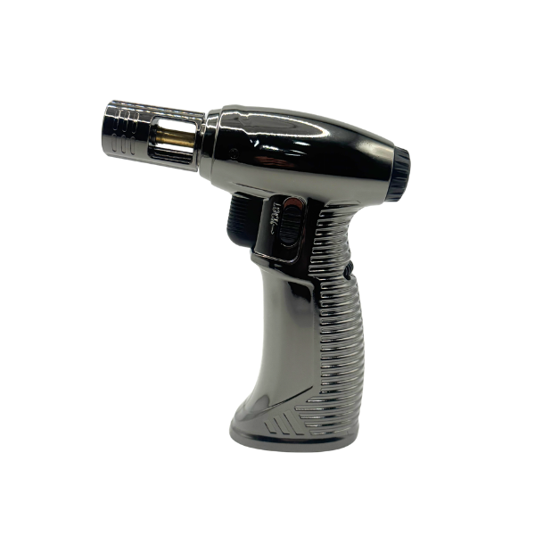 Single Jet Flame Standing Torch Lighter Silver