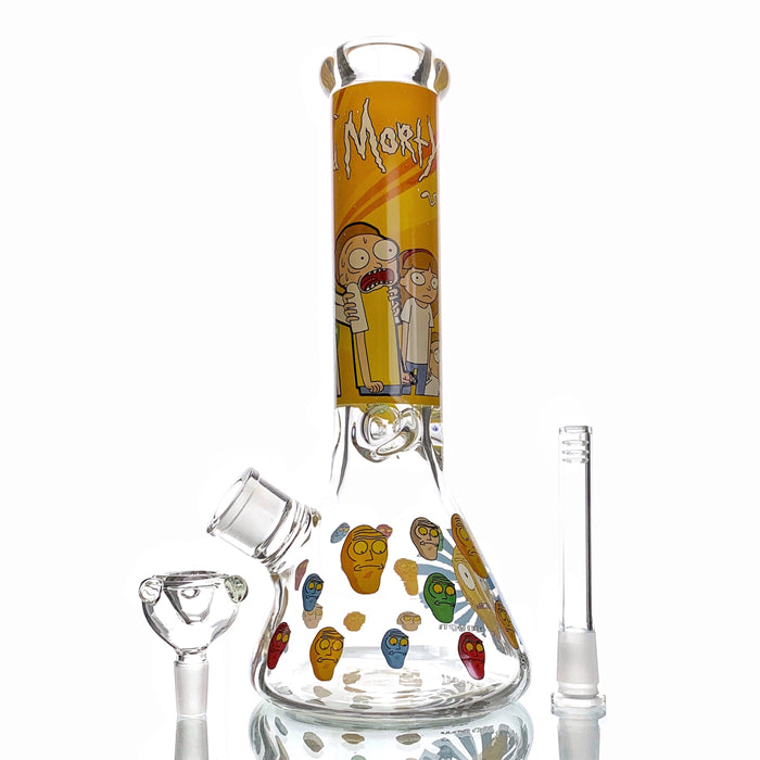 Stone Age 9mm Extra Thick Rick And Morty Beaker Glass Bong 30cm