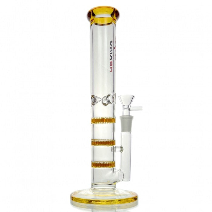 HBKing Triple Honeycomb Percolator Straight Tube Glass Bong 28cm
