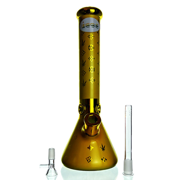 WEGE Golden Beaker Glass Bong 35cm