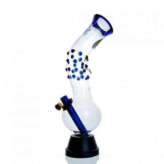 Agung Blue Dot Bubble Glass Bong 31cm