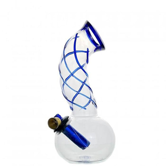 Agung Blue Swirl Glass Bong 20cm