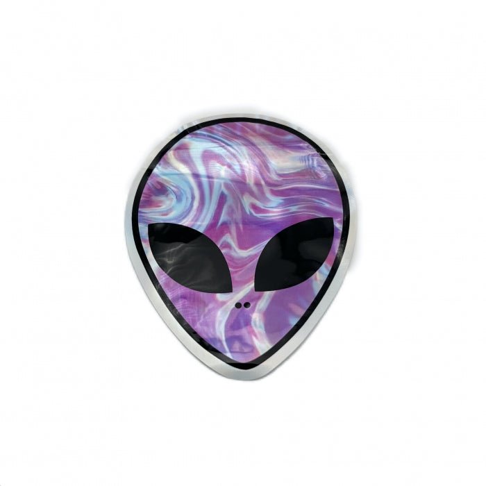 Alien Die Cut Mylar Bag With Ziplock 10cm