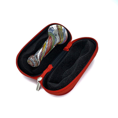 Small Sweet Puff Glass Pipe Pouch Case With Zip Lock