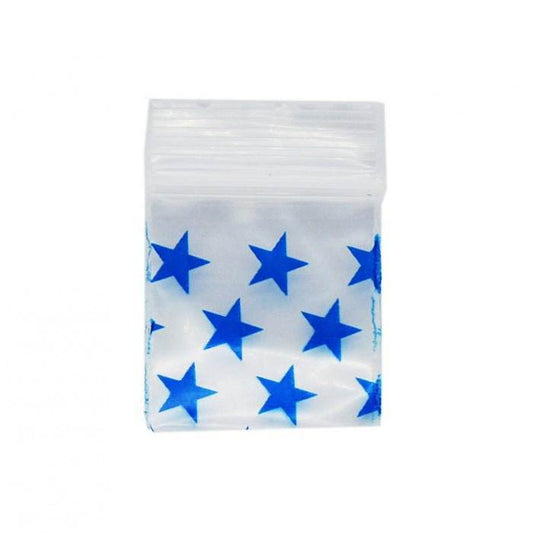 Blue Star Resealable Plastic Bags 25x25mm