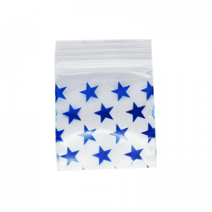 Blue Star Resealable Plastic Bags 32x32mm