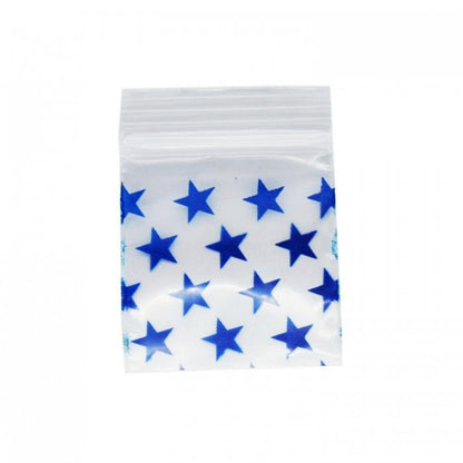 Blue Star Resealable Plastic Bags 32x32mm