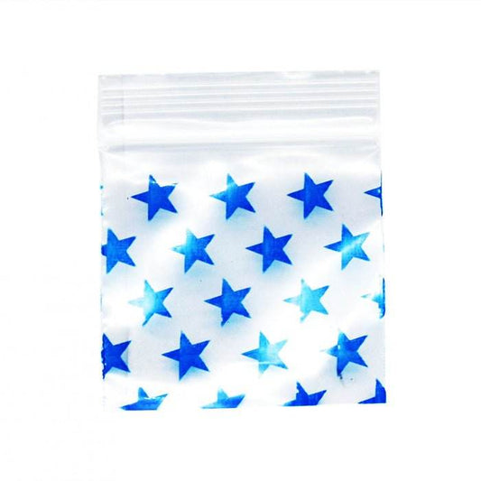 Blue Star Resealable Plastic Bags 38x38mm 100 Pack