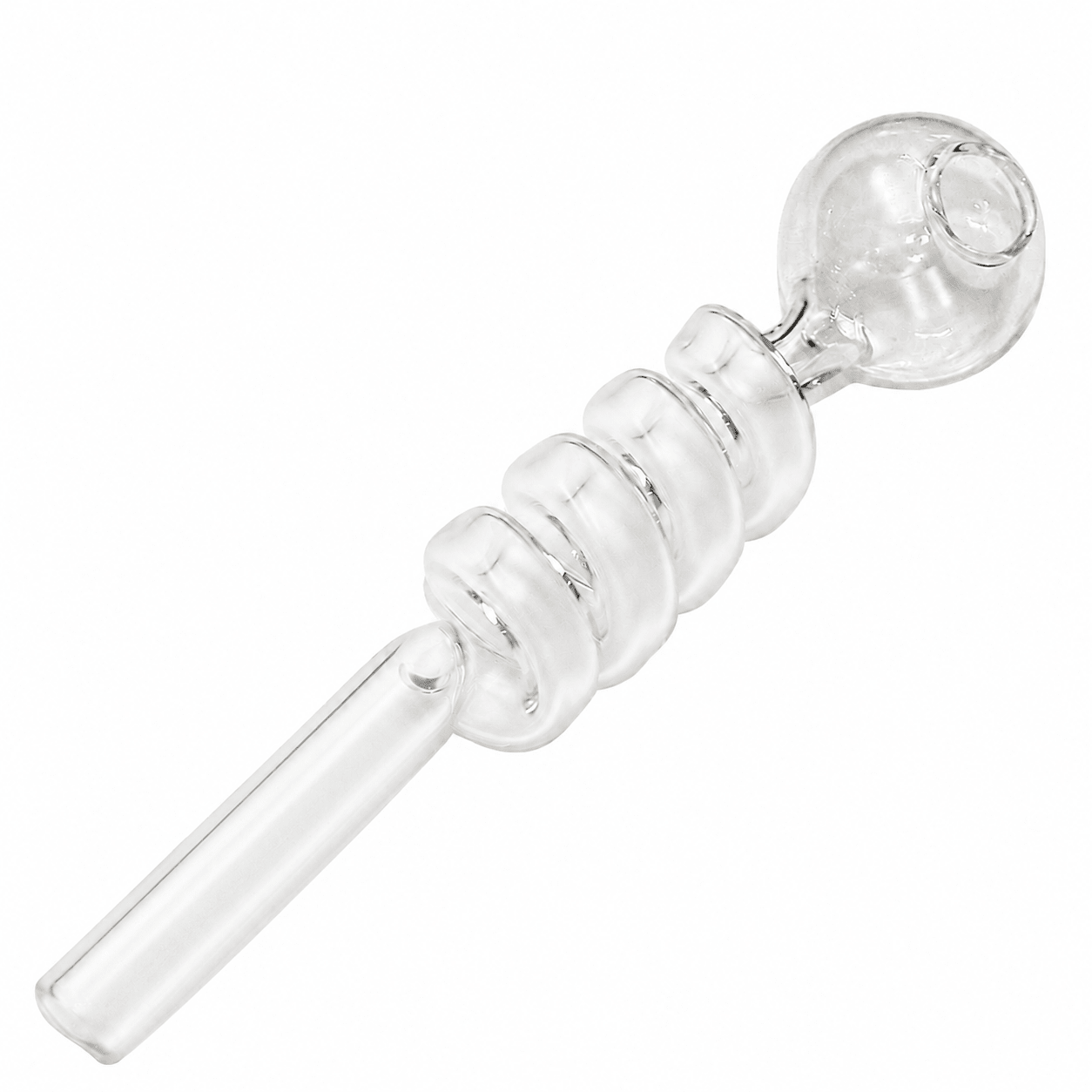 Curly Swirl Sweet Puff Glass Pipe 13cm White