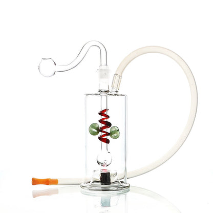 Glass Bubbler Water Pipe With Decoration & LED 13cm