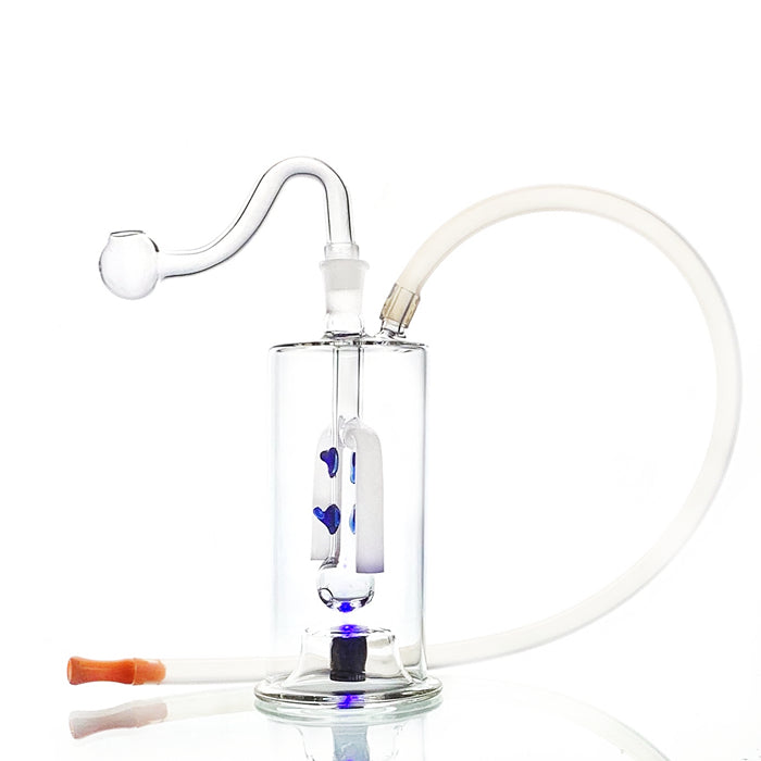 Glass Bubbler Water Pipe With Decoration & LED 13cm