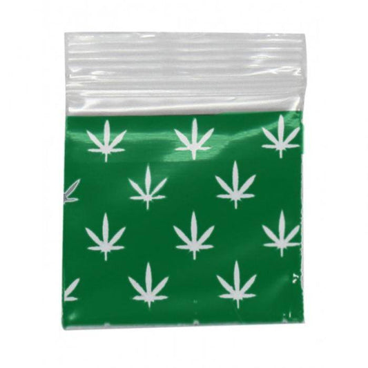 Green Design Resealable Plastic Bags 25x25mm 100 Pack