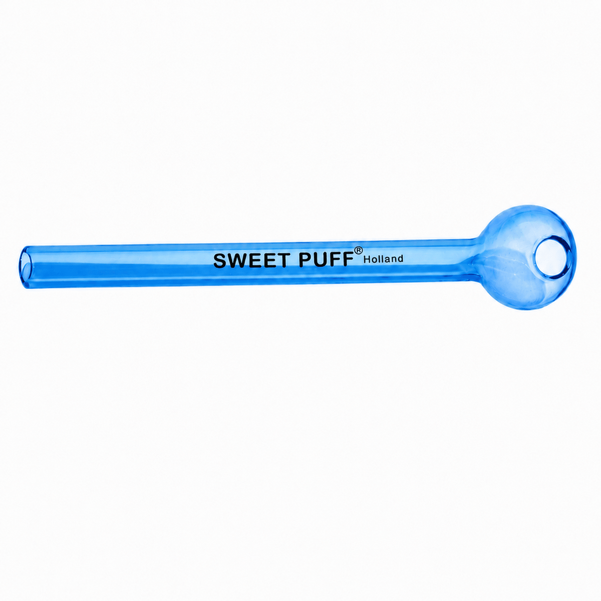 Full Colour Straight Sweet Puff Glass Pipe 12cm Blue