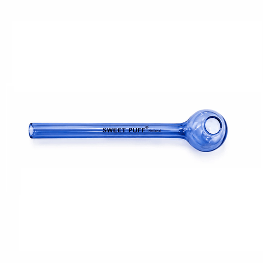 Full Colour Straight Sweet Puff Glass Pipe 14cm Blue