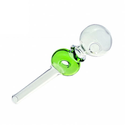 Donut Straight Glass Pipe 14cm Green