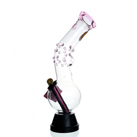 Agung Pink Dots Bubble Glass Bong 31cm