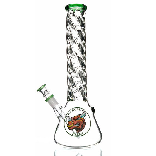 Agung Spiral Beaker Glass Bong 35cm Green