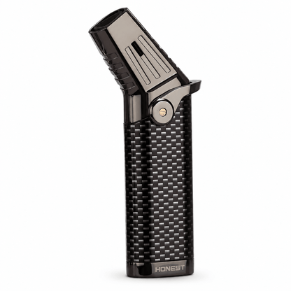 Honest Standing Triple Jet Flame Lighter Carbon Fibre