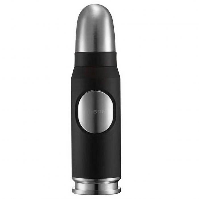 Jobon Bullet Shaped Cigar Jet Lighter Black Silver