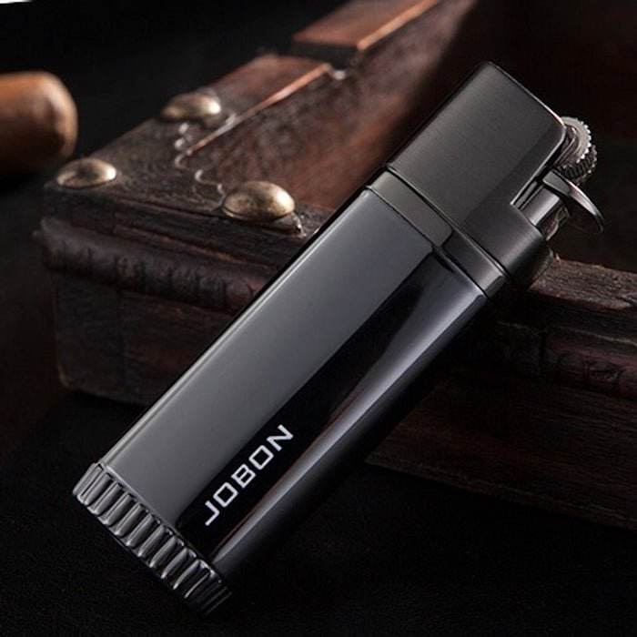 Jobon Flint Lit Twin Flame Jet Lighter Black