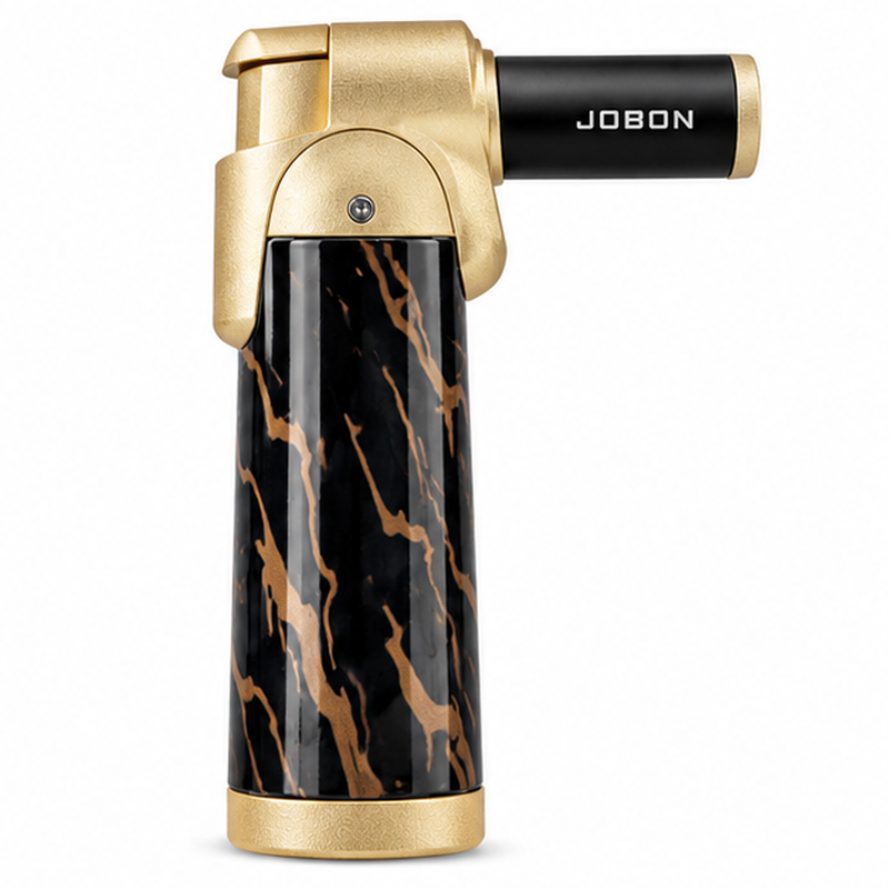 Jobon Windproof Single Jet Flame Lighter Gold & Black Marble