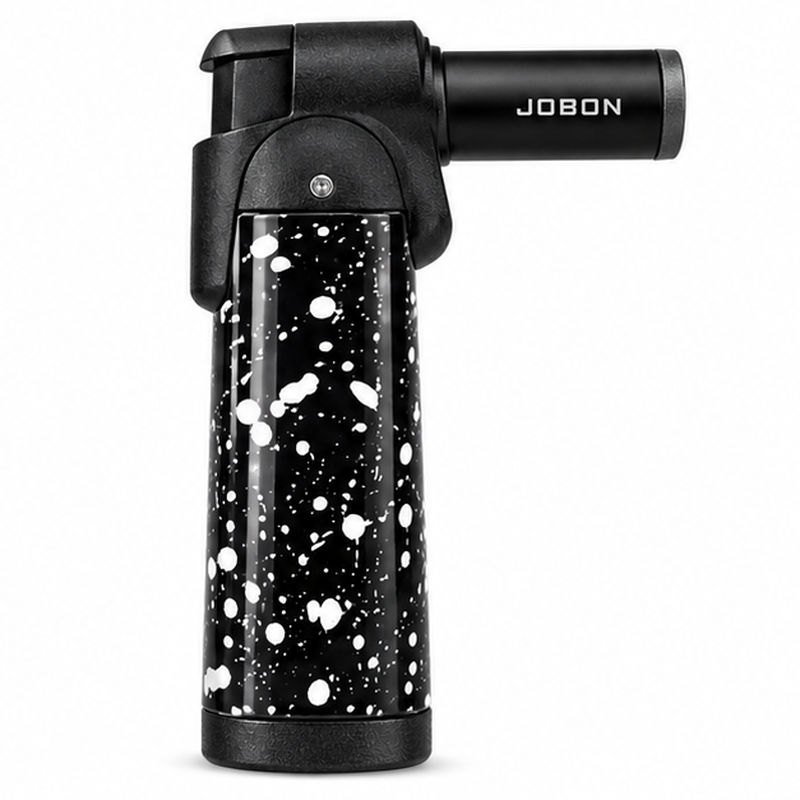 Jobon Windproof Single Jet Flame Lighter White Splatter