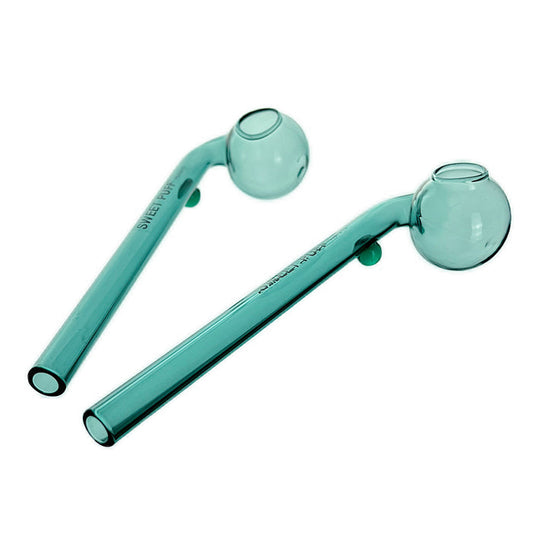Teal Sweet Puff Glass Pipe 14cm 2 Pack