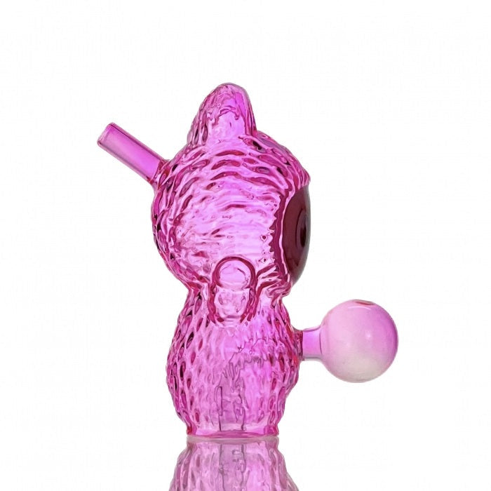 Labubu Mini Bubbler Glass Pipe 12cm Pink