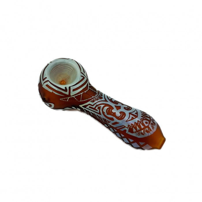 3D Carved Glass Pipe 10cm