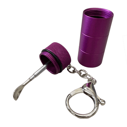 Metal Key Chain Snuff Jar Purple