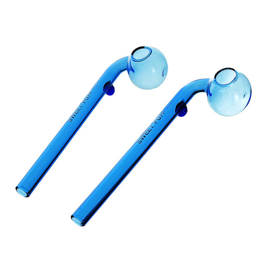 Light Blue Sweet Puff Glass Pipe 14cm 2 Pack