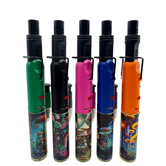 Mushroom Blowtorch with Rotating Head & Built-In Stand – Refillable Torch Flame