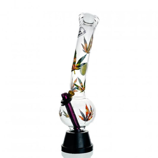 Agung Coloured Leaf Glass Bong 32cm